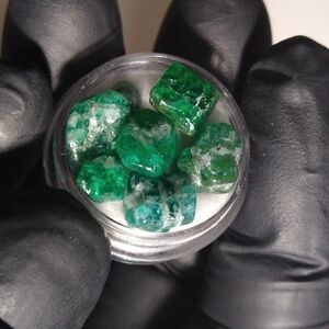 Natural Emeralds From The Swat Mine In Display